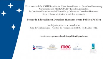 Del 11 al 13 de junio se llevará a cabo la XXIII Reunión de Altas Autoridades competentes en Derechos Humanos y Cancillerías del MERCOSUR y Estados Asociados, correspondiente a la Presidencia Pro-tempore de Uruguay.